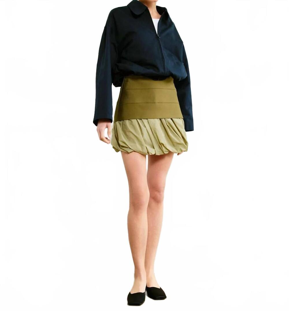 NEW LINE AND DOT paneled mini skirt in green